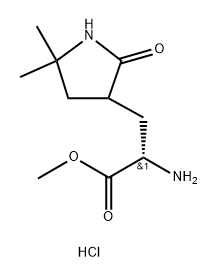 (2S)-Methyl 2-amino-3-(5,5-dimethyl-2-oxopyrrolidin-3-yl)propanoate hydrochloride 구조식 이미지