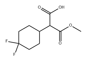 2-(4,4-Difluorocyclohexyl)-3-methoxy-3-oxopropanoic acid 구조식 이미지