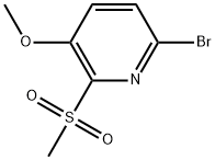 Pyridine, 6-bromo-3-methoxy-2-(methylsulfonyl)- Structure