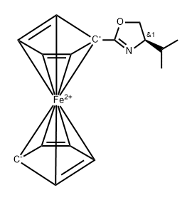 [(4R)-4,5-dihydro-4-(1-Methylethyl)-2-oxazolyl]-Ferrocene 구조식 이미지