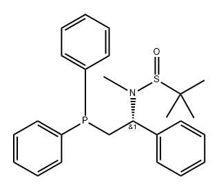 2-Propanesulfinamide, N-[(1R)-2-(diphenylphosphino)-1-phenylethyl]-N,2-dimethyl-, [S(R)]- Structure