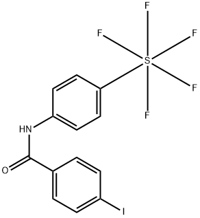 Sulfur, pentafluoro[4-[(4-iodobenzoyl)amino]phenyl]-, (OC-6-21)- Structure