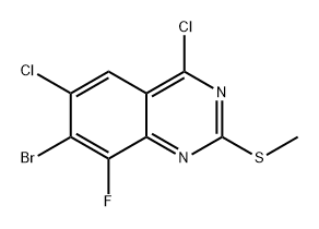 Quinazoline,7-bromo-4,6-dichloro-8-fluoro-2-(methylthio)- Structure