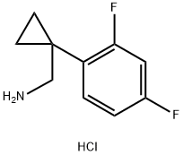 Cyclopropanemethanamine, 1-(2,4-difluorophenyl)-, hydrochloride (1:1) Structure