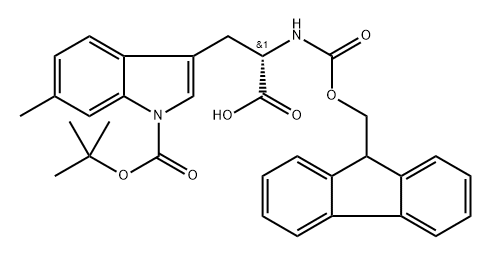 (S)-2-((((9H-fluoren-9-yl)methoxy)carbonyl)amino)-3-(1-(tert-butoxycarbonyl)-6-methyl-1H-indol-3-yl)propanoic acid Structure