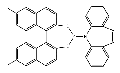 5H-Dibenz[b,f]azepine, 5-[(11bR)-9,14-diiododinaphtho[2,1-d:1',2'-f][1,3,2]dioxaphosphepin-4-yl]- Structure