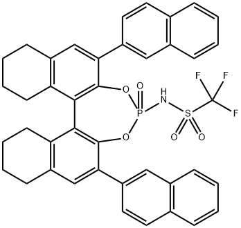 Methanesulfonamide, 1,1,1-trifluoro-N-[(11bS)-8,9,10,11,12,13,14,15-octahydro-2,6-di-2-naphthalenyl-4-oxidodinaphtho[2,1-d:1',2'-f][1,3,2]dioxaphosphepin-4-yl]- Structure