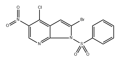 2-Bromo-4-chloro-5-nitro-1-(phenylsulfonyl)-1H-pyrrolo[2,3-b]pyridine Structure