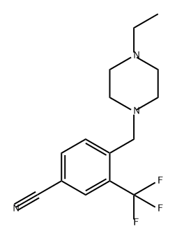 4-((4-ethylpiperazin-1-yl)methyl)-3-(trifluoromethyl)benzonitrile Structure