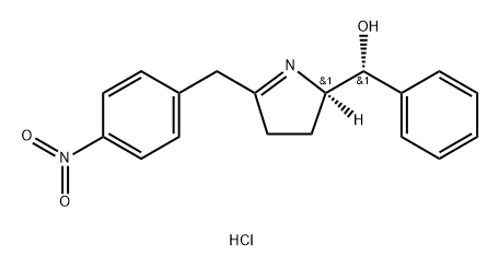 2H-Pyrrole-2-methanol, 3,4-dihydro-5-[(4-nitrophenyl)methyl]-α-phenyl-, hydrochloride (1:1), (αR,2R)- Structure