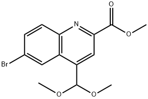 methyl 6-bromo-4-(dimethoxymethyl)quinoline-2-carboxylate Structure