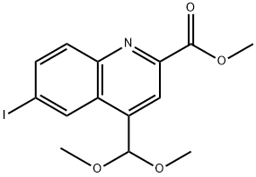 methyl 4-(dimethoxymethyl)-6-iodoquinoline-2-carboxylate Structure