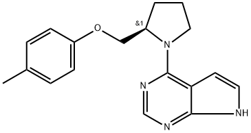 7H-Pyrrolo[2,3-d]pyrimidine, 4-[(2R)-2-[(4-methylphenoxy)methyl]-1-pyrrolidinyl]- Structure