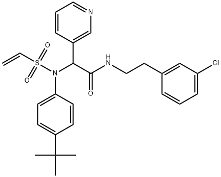 3-Pyridineacetamide, N-[2-(3-chlorophenyl)ethyl]-α-[[4-(1,1-dimethylethyl)phenyl](ethenylsulfonyl)amino]- Structure