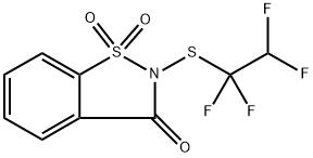 2-((1,1,2,2-Tetrafluoroethyl)thio)benzo[d]isothiazol-3(2H)-one 1,1-dioxide 구조식 이미지