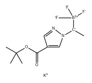 Potassium (1-(4-(tert-butoxycarbonyl)-1H-pyrazol-1-yl)ethyl)trifluoroborate 구조식 이미지