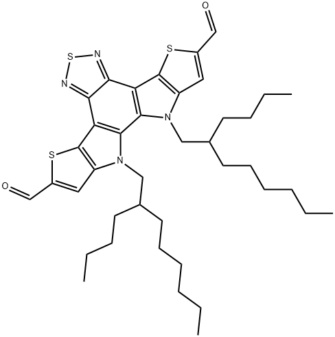 Dithieno[2',3':4,5]pyrrolo[3,2-e:2',3'-g][2,1,3]benzothiadiazole-2,8-dicarboxaldehyde, 10,11-bis(2-butyloctyl)-10,11-dihydro- Structure