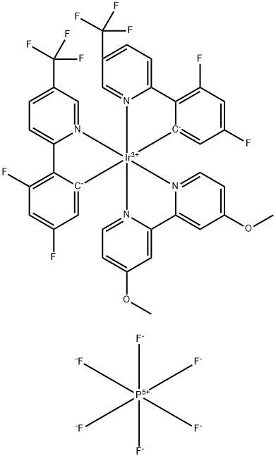 Iridium-(4,4'-dimethoxy-2,2'-bipyridine-κN1,κN1')bis[3,5-difluoro-2-(5-trifluoromethyl-2-pyridinyl-κN)phenyl-κC]-hexafluorophosphate Structure