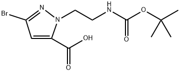 3-Bromo-1-(2-((tert-butoxycarbonyl)amino)ethyl)-1H-pyrazole-5-carboxylic acid Structure