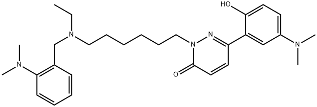 3(2H)-Pyridazinone, 6-[5-(dimethylamino)-2-hydroxyphenyl]-2-[6-[[[2-(dimethylamino)phenyl]methyl]ethylamino]hexyl]- Structure