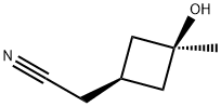 2-(trans-3-hydroxy-3-methylcyclobutyl)acetonitrile Structure