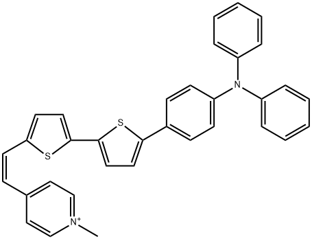 Pyridinium, 4-[(1Z)-2-[5'-[4-(diphenylamino)phenyl][2,2'-bithiophen]-5-yl]ethenyl]-1-methyl- Structure