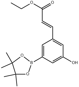 (E)-Ethyl 3-(3-hydroxy-5-(4,4,5,5-tetramethyl-1,3,2-dioxaborolan-2-yl)phenyl)acrylate Structure