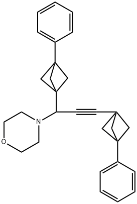 4-[1,3-Bis-(3-phenyl-bicyclo[1.1.1]pent-1-yl)-prop-2-ynyl]-morpholine Structure