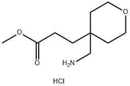 Methyl 3-(4-(aminomethyl)tetrahydro-2H-pyran-4-yl)propanoate hydrochloride Structure