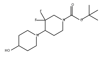 tert-butyl 3',3'-difluoro-4-hydroxy-[1,4'-bipiperidine]-1'-carboxylate 구조식 이미지