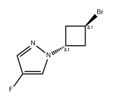 trans-1-(3-bromocyclobutyl)-4-fluoro-pyrazole Structure