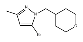5-bromo-3-methyl-1-(tetrahydropyran-4-ylmethyl)pyrazole 구조식 이미지