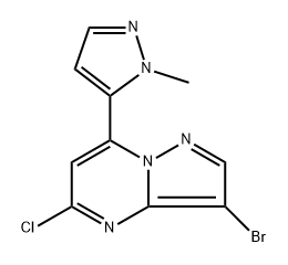 3-bromo-5-chloro-7-(2-methylpyrazol-3-yl)pyrazolo[1,5-a]pyrimidine Structure