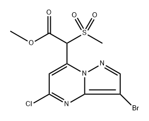 methyl 2-(3-bromo-5-chloro-pyrazolo[1,5-a]pyrimidin-7-yl)-2-methylsulfonyl-acetate Structure