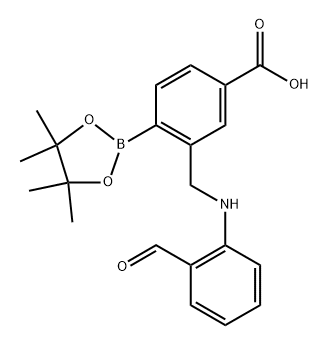 3-(((2-Formylphenyl)amino)methyl)-4-(4,4,5,5-tetramethyl-1,3,2-dioxaborolan-2-yl)benzoic acid Structure