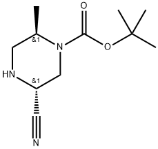 tert-Butyl (2R,5R)-5-cyano-2-methylpiperazine-1-carboxylate Structure