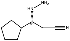 Cyclopentanepropanenitrile, β-hydrazinyl-, (βR)- 구조식 이미지