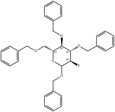 (3R,4S,5R,6R)-2,4,5-tris(benzyloxy)-6-((benzyloxy)methyl)-3-fluorotetrahydro-2H-pyran Structure
