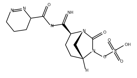 Sulfuric acid, mono[(1R,2S,5R)-2-[imino[[(3,4,5, 6-tetrahydro-3-pyridazinyl)carbonyl]amino] methyl]-7-oxo-1,6-diazabicyclo[3.2.1]oct-6-yl] ester Structure