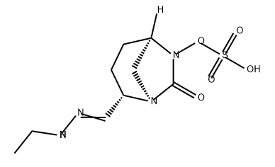 (2S,5R)-2-(N-ethylcarbamimidoyl)-7-oxo-1,6-diazabicyclo[3.2.1]octan-6-yl hydrogensulfate Structure