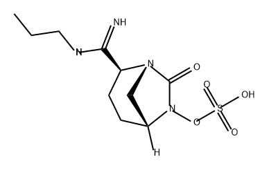 (2S,5R)-7-oxo-2-(N-propylcarbamimidoyl)-1,6-diazabicyclo[3.2.1]octan-6-yl hydrogensulfate Structure