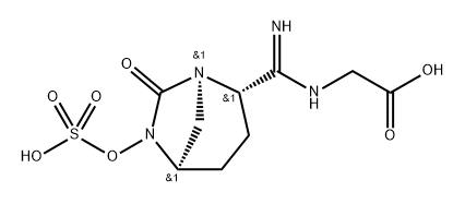 (imino((2S,5R)-7-oxo-6-(sulfooxy)-1,6-diazabicyclo[3.2.1]octan-2-yl)methyl)glycine Structure