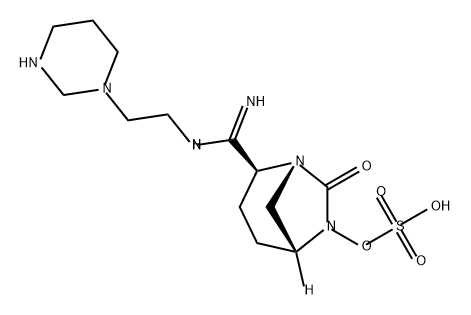 (2S,5R)-7-oxo-2-(N-(2-(tetrahydropyrimidin-1(2H)-yl)ethyl)carbamimidoyl)-1,6-diazabicyclo[3.2.1]octan-6-yl hydrogensulfate Structure