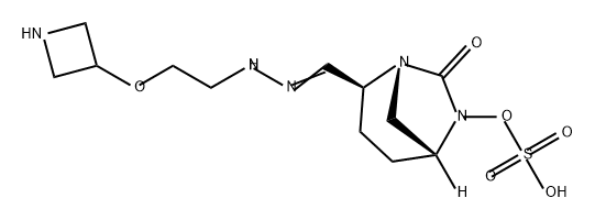 (2S,5R)-2-(N-(2-(azetidin-3-yloxy)ethyl)carbamimidoyl)-7-oxo-1,6-diazabicyclo[3.2.1]octan-6-yl hydrogensulfate Structure