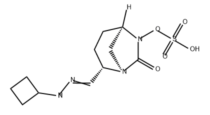 (2S,5R)-2-(N-cyclobutylcarbamimidoyl)-7-oxo-1,6-diazabicyclo[3.2.1]octan-6-yl hydrogensulfate Structure