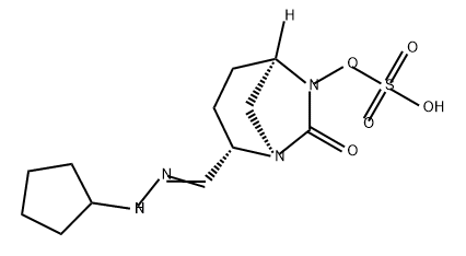 (2S,5R)-2-(N-cyclopentylcarbamimidoyl)-7-oxo-1,6-diazabicyclo[3.2.1]octan-6-yl hydrogensulfate Structure