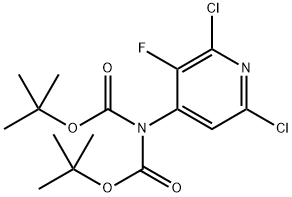 Imidodicarbonic acid, 2-(2,6-dichloro-3-fluoro-4-pyridinyl)-, 1,3-bis(1,1-dimethylethyl) ester 구조식 이미지