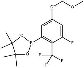 2-(3-Fluoro-5-(methoxymethoxy)-2-(trifluoromethyl)phenyl)-4,4,5,5-tetramethyl-1,3,2-dioxaborolane 구조식 이미지