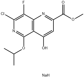 Sodium 7-chloro-8-fluoro-5-isopropoxy-2-(methoxycarbonyl)-1,6-naphthyridin-4-olate Structure