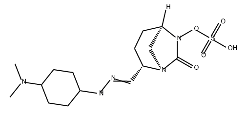 (2S,5R)-2-(N-(4-(dimethylamino)cyclohexyl)carbamimidoyl)-7-oxo-1,6-diazabicyclo[3.2.1]octan-6-yl hydrogensulfate Structure